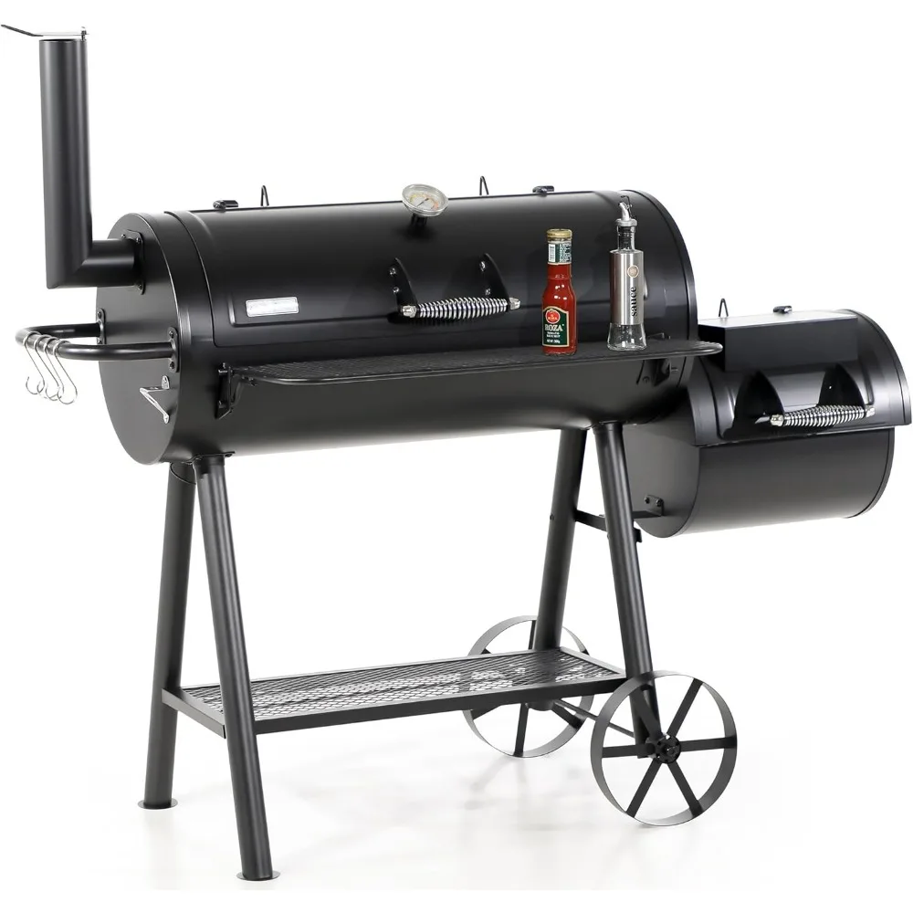 Heavy Duty Outdoor Smoker,Extra Large Cooking Area(941 sq.in. in Total) Offset Smoker, Best Charcoal Smoker and Grill Combo