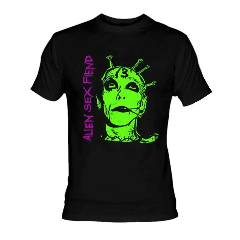 Alien Sex Fiend Face  T shirt Black Cotton For Fan