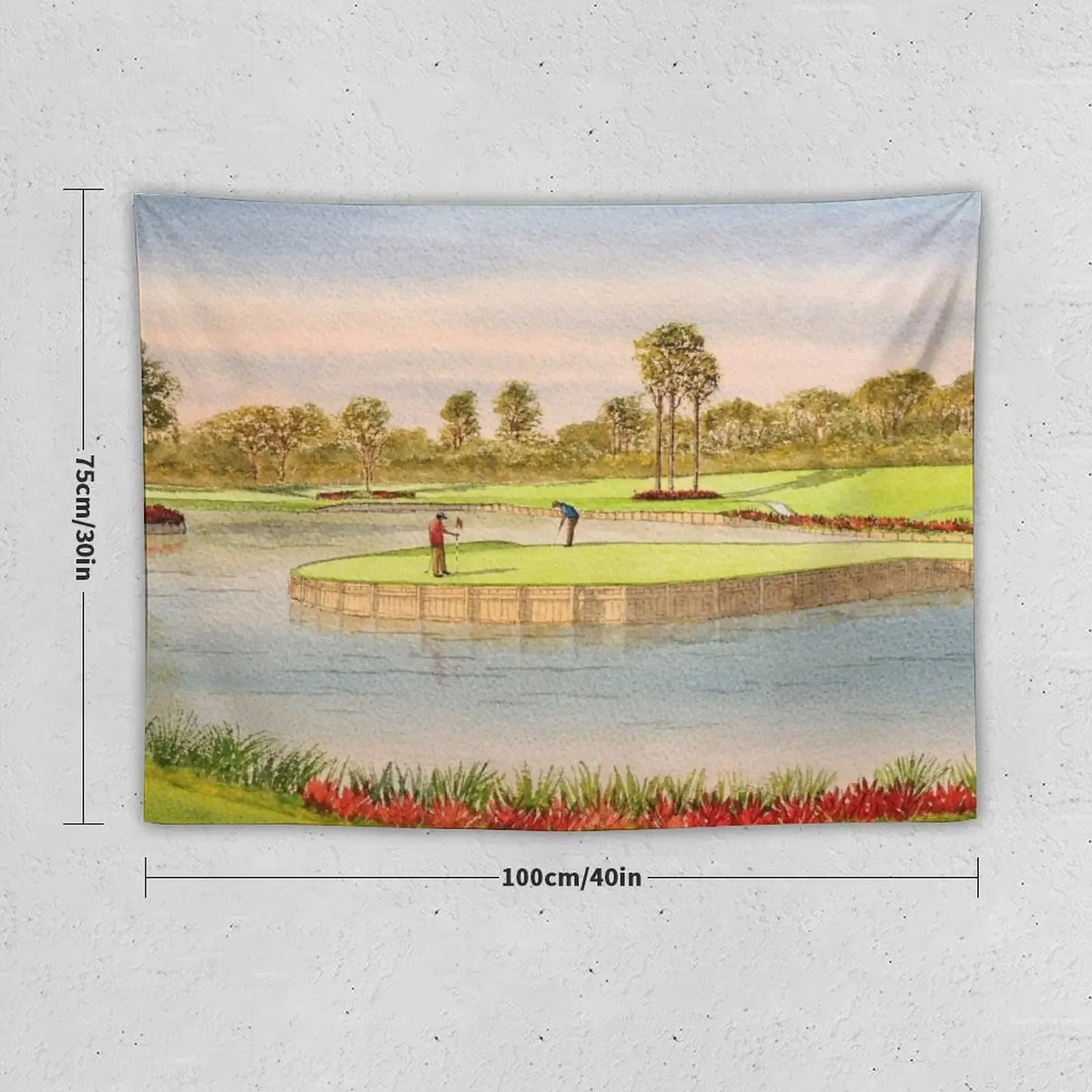 Sawgrass Golf Course 17th Green Putting Out Tapestry Bedroom Deco Wall Decorations Room Aesthetic Bedroom Decor Tapestry