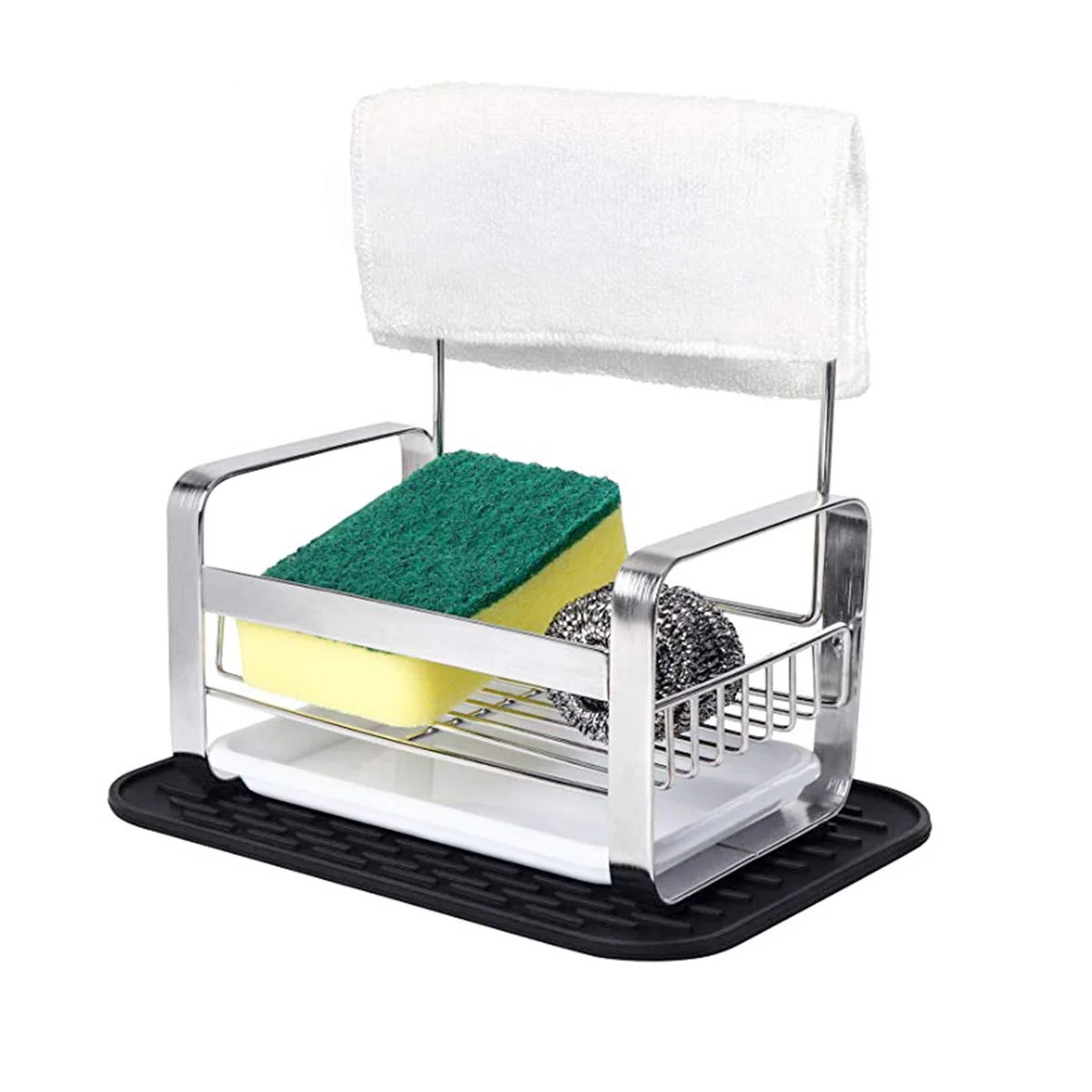 

Dual Used Stainless Steel Sink Rack Countertop ganizer for Sponges Kitchen Drain Shelf Water Tray Storage