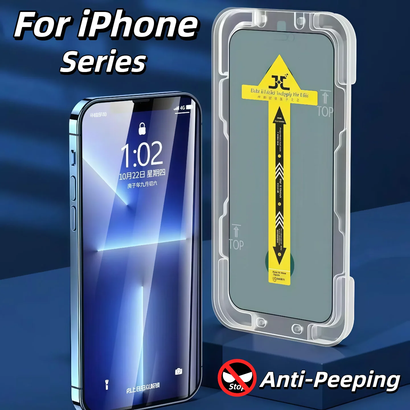 3 Stück Displayschutzfolie aus gehärtetem Glas für iPhone 16 Pro Max 15 14 13 12 11 XS XR Plus 5G Anti-Spy Verstärkte Glasfolie