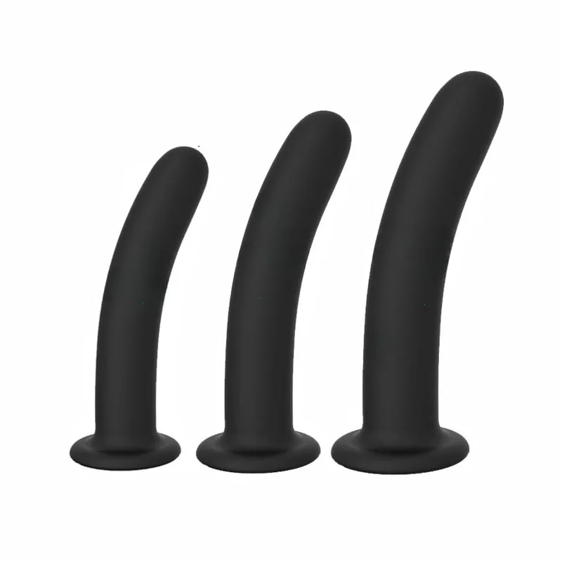 Anal Butt Plug 3 Sizes Anal Plugs Training Simple Dildos with Strong Suction Cup Anal Sex Toys for Beginners to Advanced Users