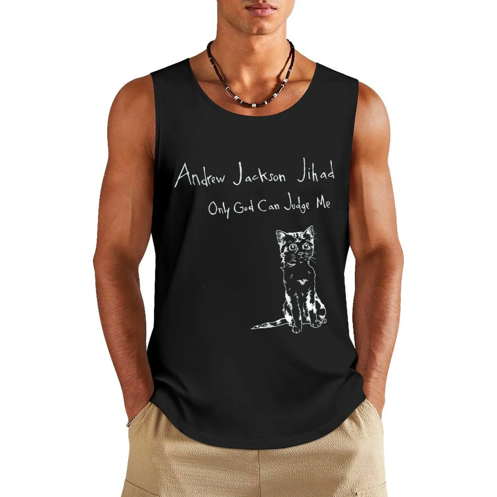 

Andrew Jackson Jihad - Only God Can Judge Me (inverted) Tank Top Male vest Man clothes for gym basketball Men's cotton t-shirt