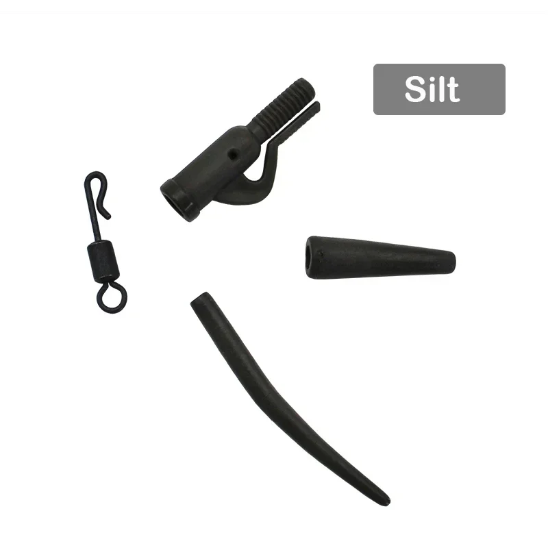 40PCS Carp Fishing Accessories Lead Clip Quick Change Swivel Tail Rubber Anti Tangle Sleeves for Carp Rigs Coarse Fishing Tackle