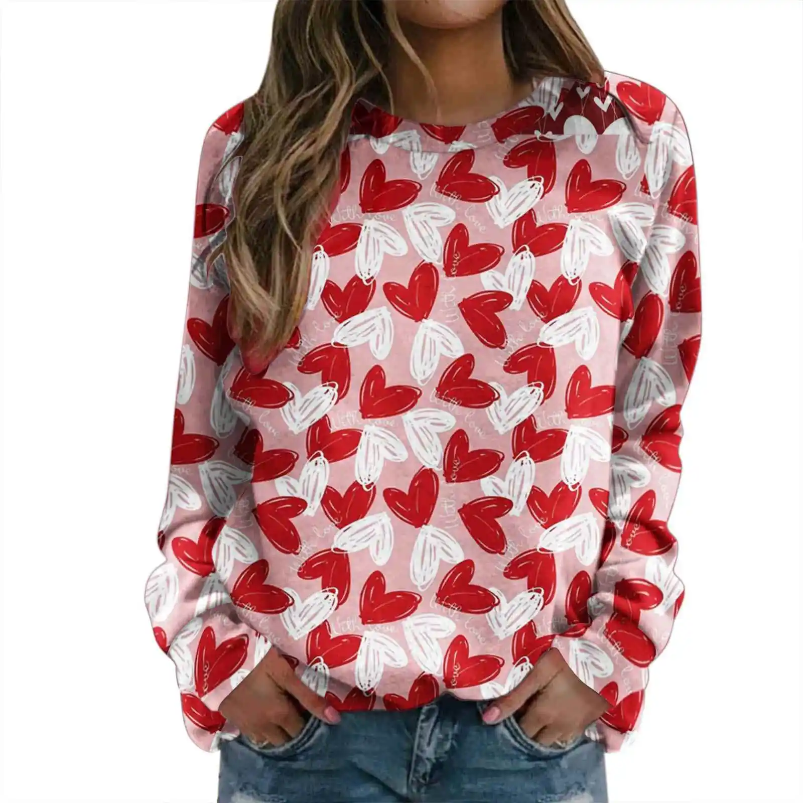 

Hooded Long Sve Red Letter Printed Women's Sweatirt Commute Sle Polyester Fiber 00% Crew Ne Pullover Spring