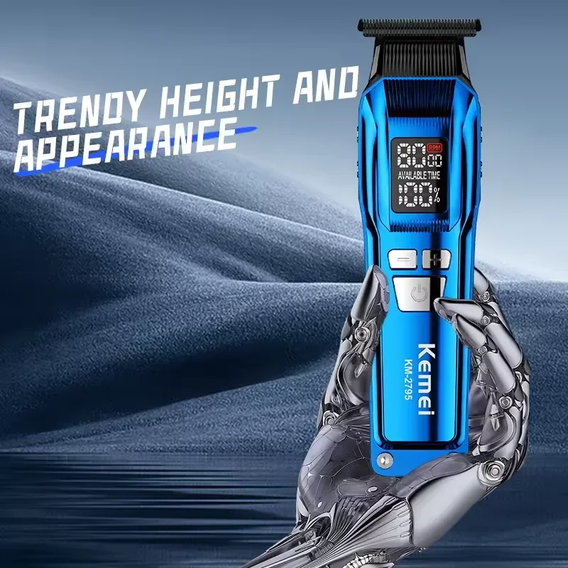 Kemei المهنية مقص الشعر الكهربائية عدة قابلة للشحن الشعر المتقلب ماكينة حلاقة للرجال USB شحن اللحية الحلاقة KM-2797 KM-1102