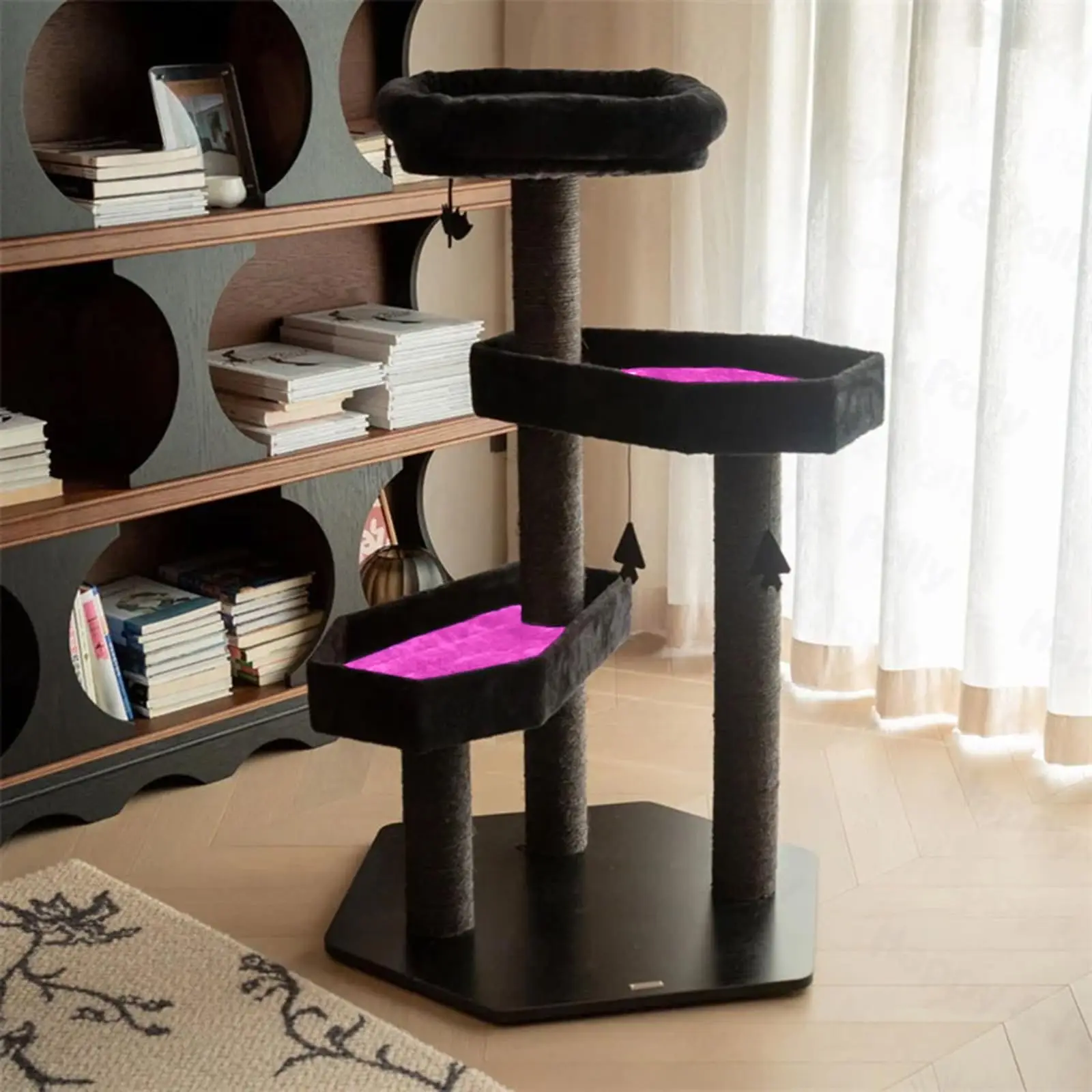 Multi-Level Gothic Cat Tree with Coffin Bed - 52.6