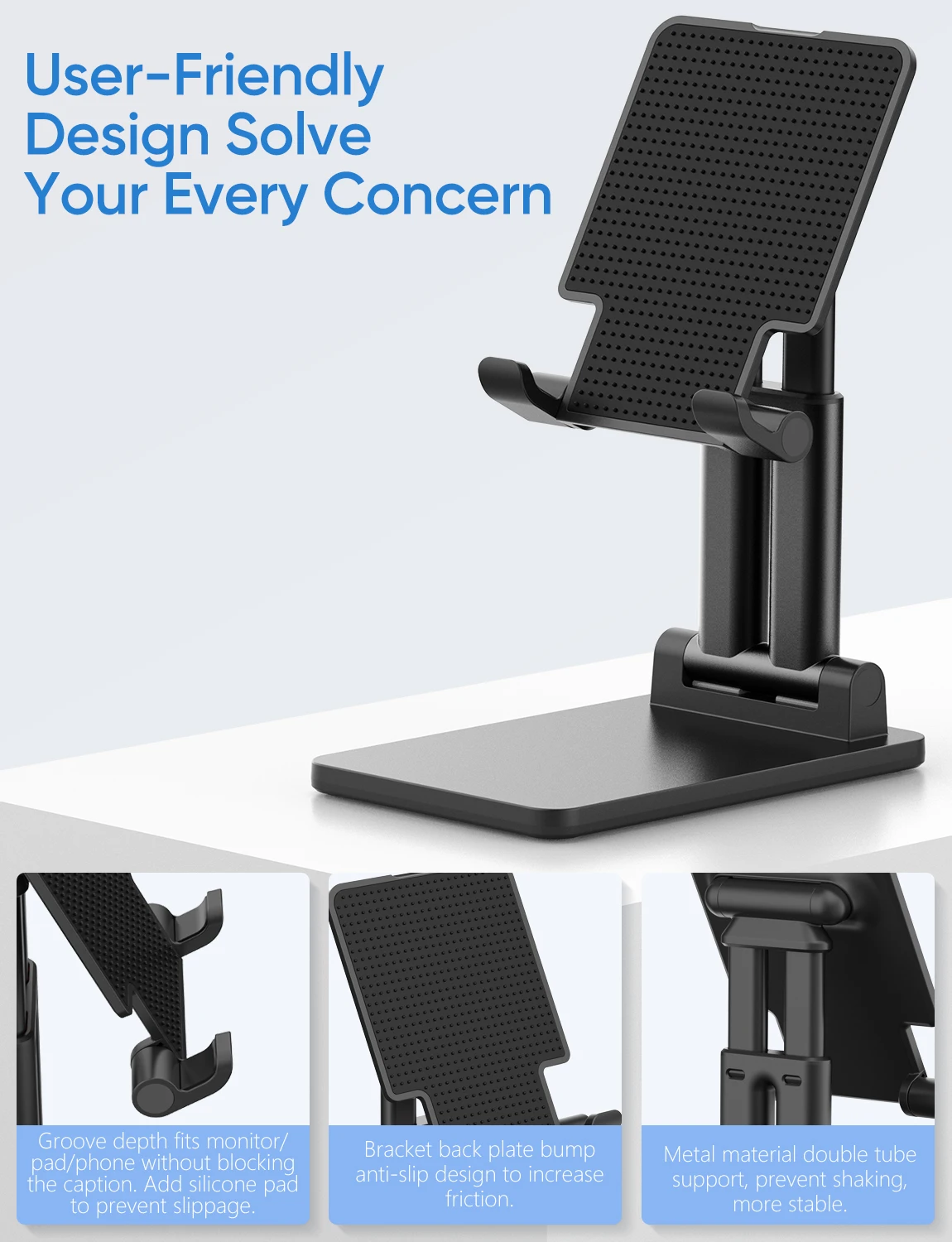 Arzopa Tablet Stand, Verstelbare En Opvouwbare Stevige Draagbare Monitor Stand Voor Bureau Compatibel Met Draagbare Monitor Ipad Tabletten