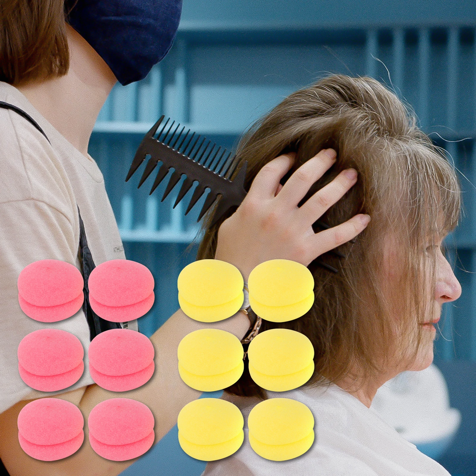 

2 шт., шариковая губка для завивки волос, инструмент для укладки волос, наборы для увеличения объема, ролики с грибным дизайном, женские аксессуары для завивки волос