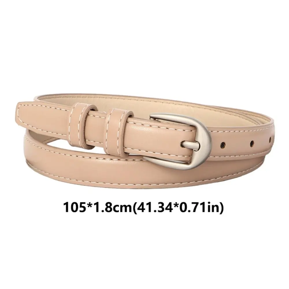 موضة الفضة دبوس مشبك المرأة حزام جلد عادية ريترو حزام فاخر تصميم البساطة الأعمال حزام خصر للنساء فتاة