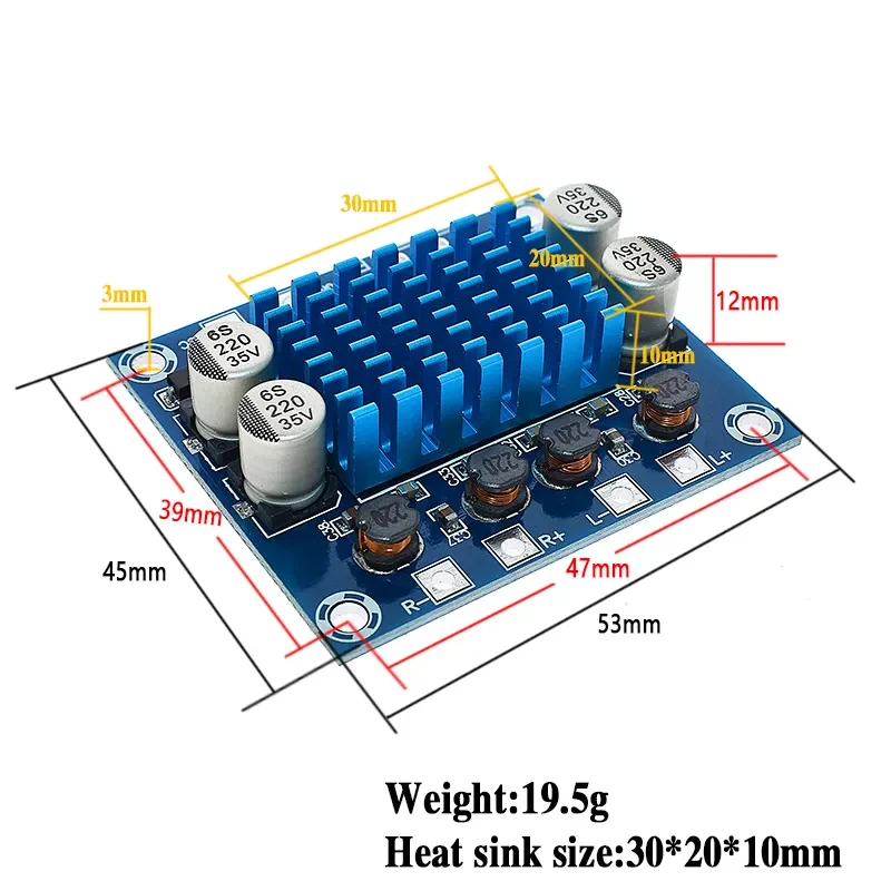 TPA3110 XH-A232 30W+30W 2.0 Channel Digital Stereo Audio Power Amplifier Board DC 8-26V 3A