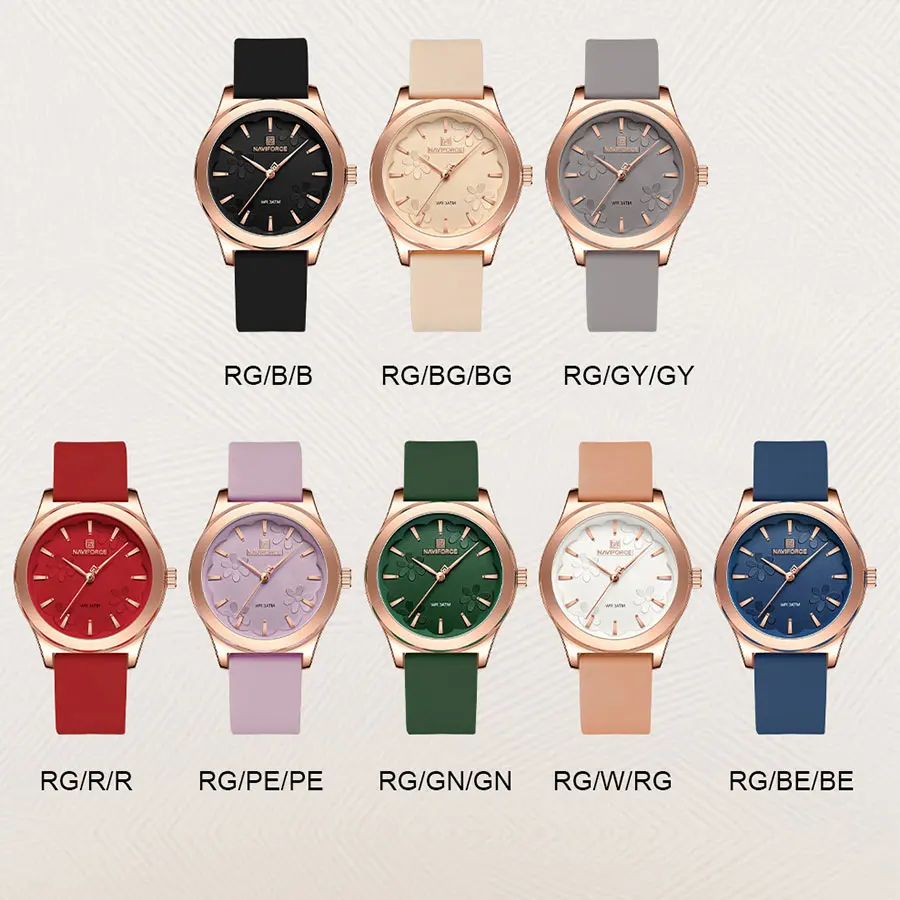 NAVIFORCE Women Fashion Silicone Watches Minimalist High Quality Watch Ladies Quartz Wristwatches With Simple Casual Clock Gifts