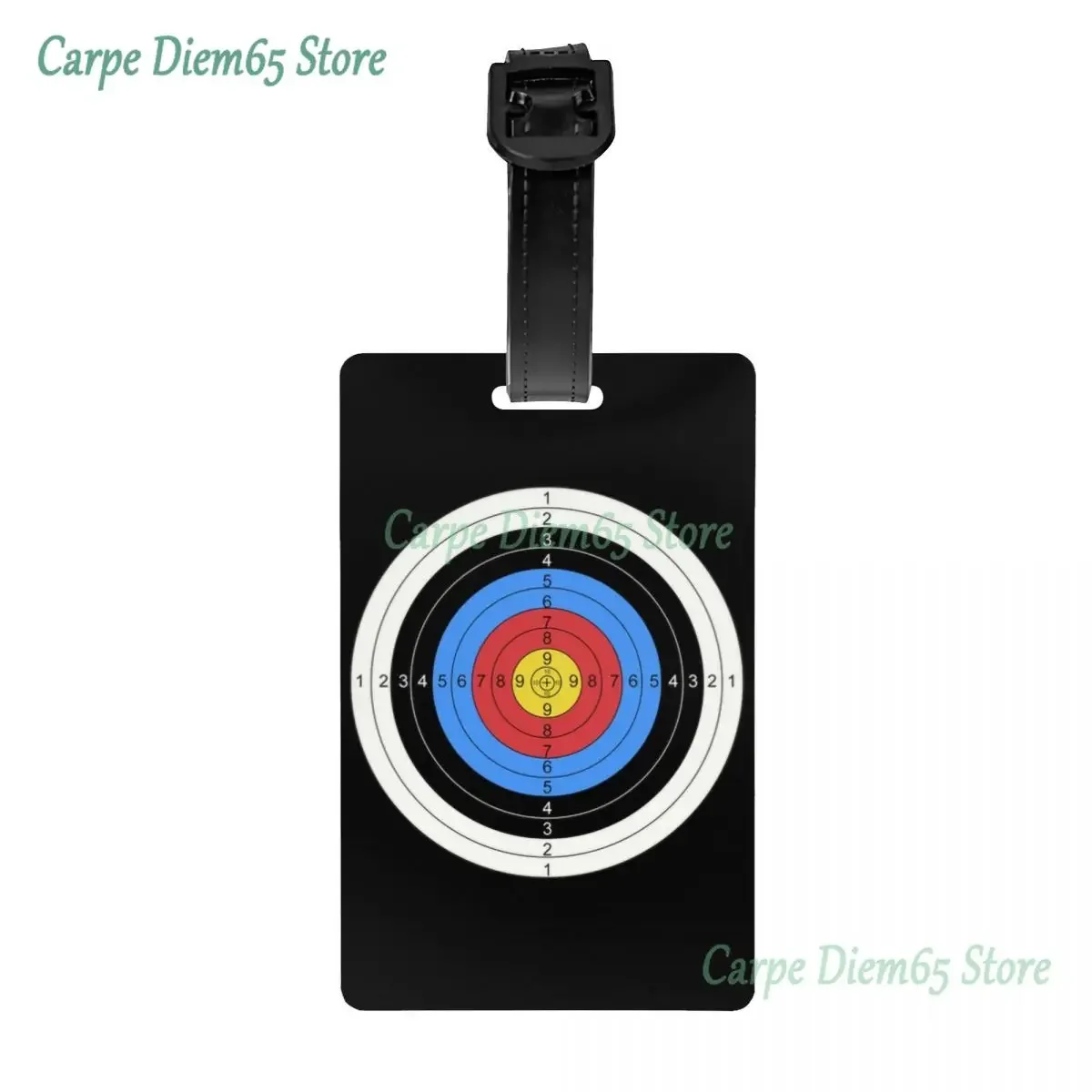 Archery And Gun Range Target Practice Graphic Luggage Tag With Name Card Archer Bow Hunting Label for Travel Bag Suitcase