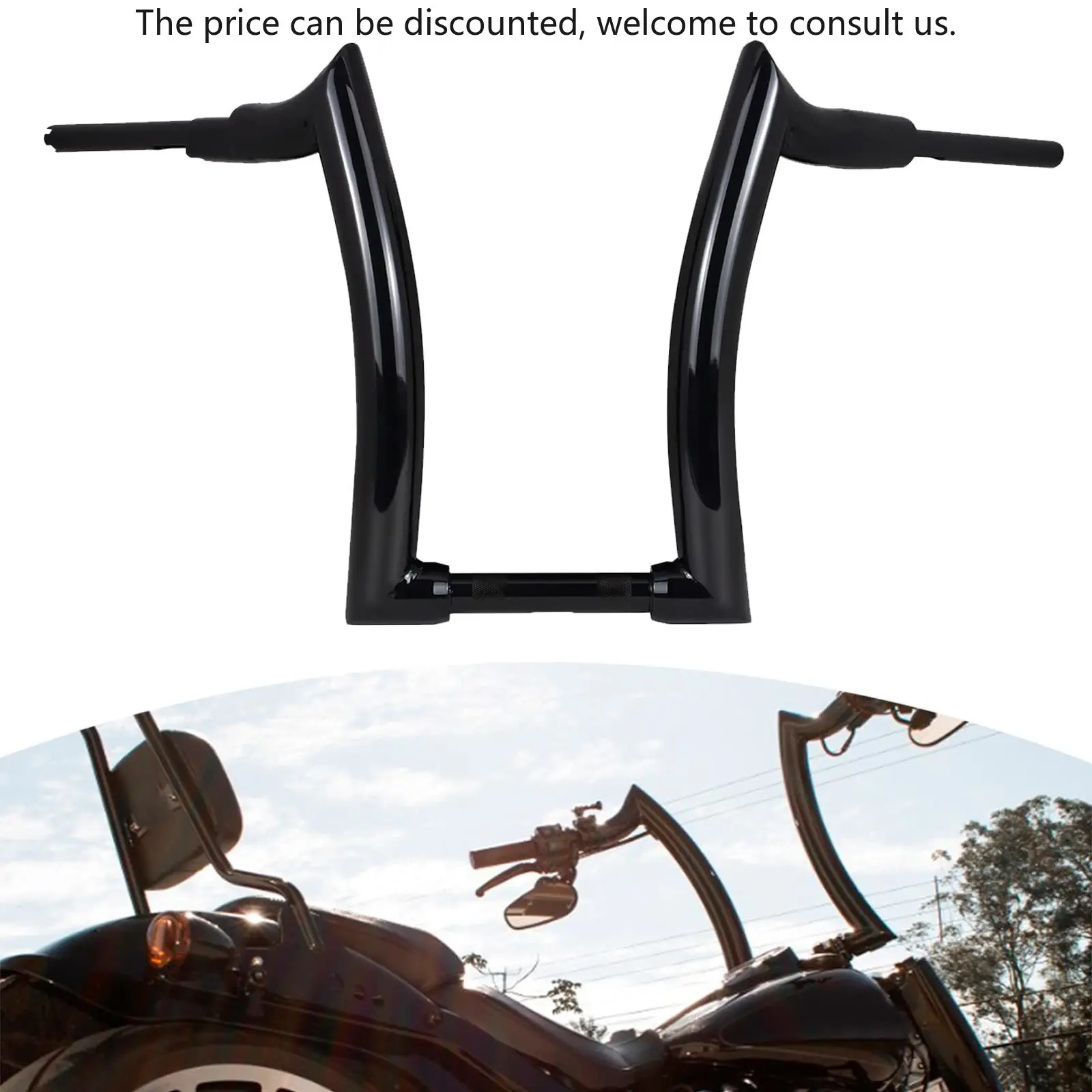 

High Performance Motorcycle Handle Bar 14'' 16'' Rise 2" Ape Hanger Handlebar Aluminum Fits For Softail Fat Boy