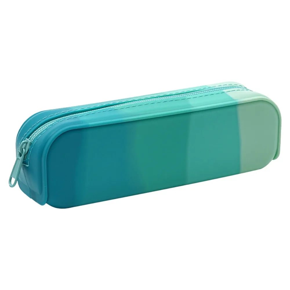 The New Hot-selling Gradient Color Silicone Pencil Case Portable Simple Large-capacity Pencil Case Cute and Simple 20cm