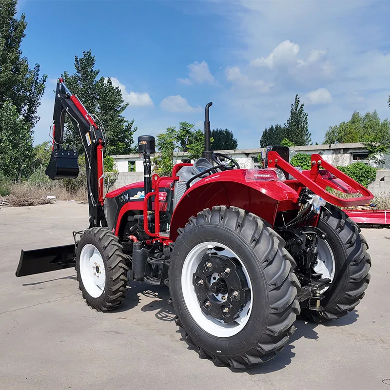 

China Machine Agricultural 70Hp 80Hp 90hp 120hp Farm Tractors 4x4 Agricultural 4wd Mini Tractor with Backhoe Excavator