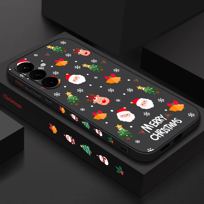 Christmas Pattern Phone Case For Samsung Galaxy A18 A57 A37 A56 A16 A36 A55 A54 A15 a17 S25 FE S26 S24 S22 S23 Ultra Soft Cover