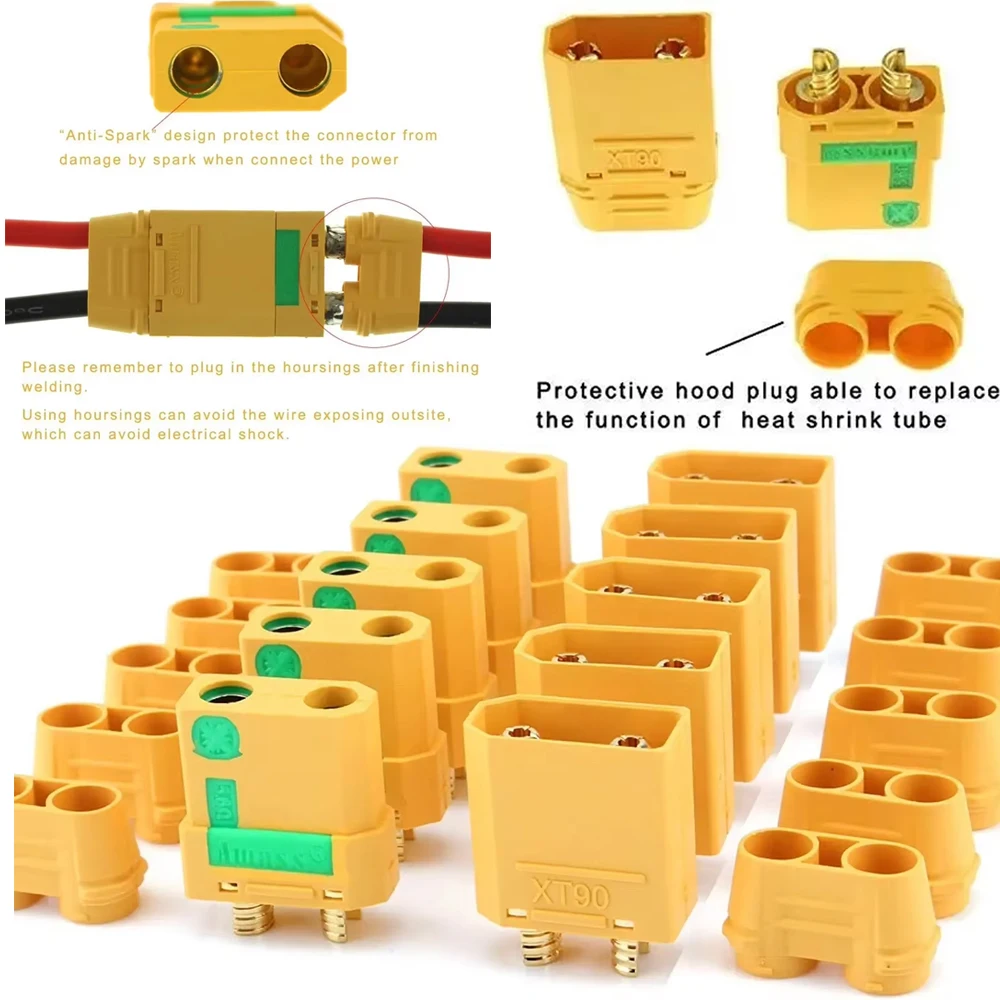 10 paires de connecteurs Amass XT90S XT90-S XT90 anti-étincelles mâle/femelle pour batterie, ESC et câble de chargeur