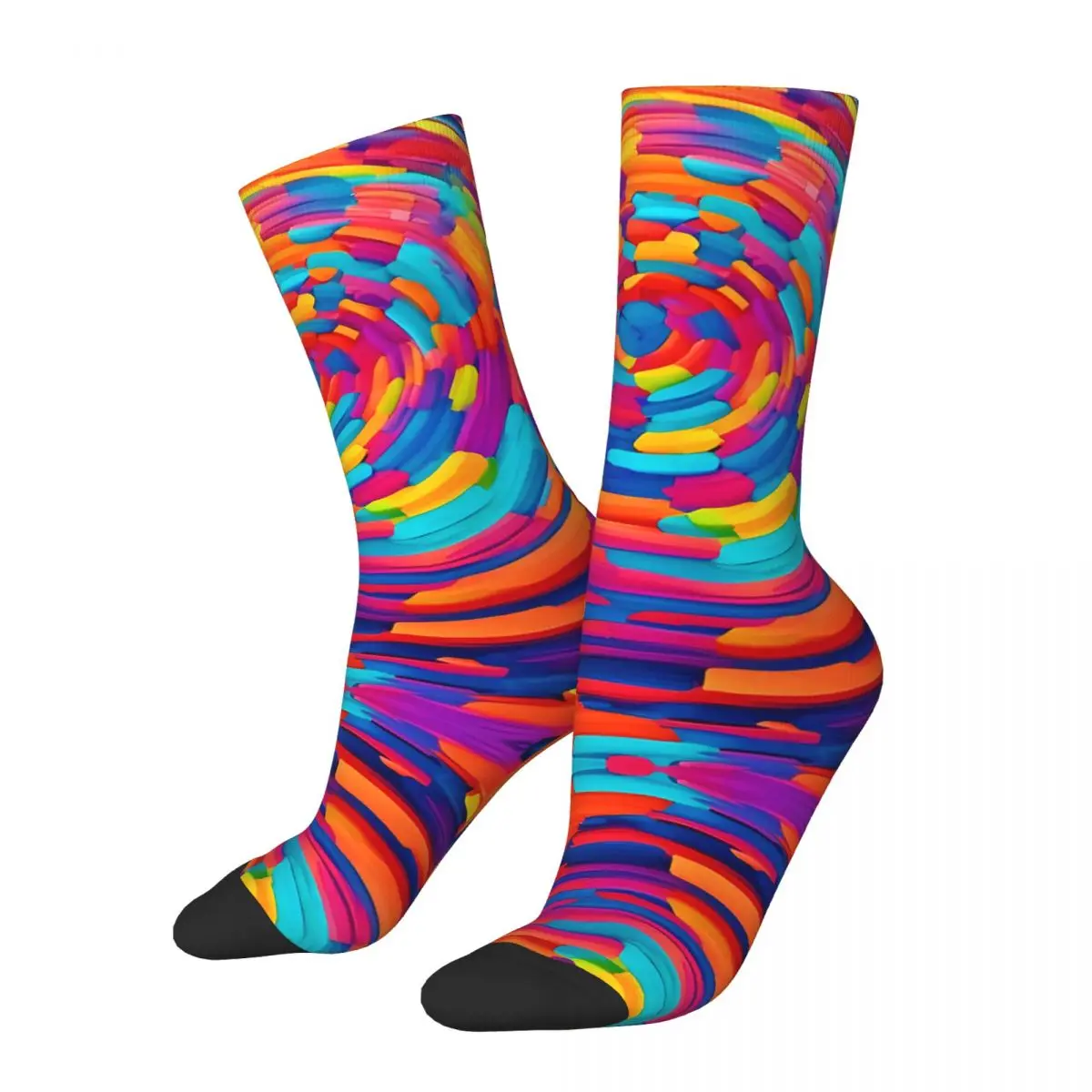 Vibrant Volumetric Abstract Art Case Men's Socks Vintage Harajuku Selling Street Style Novelty Casual Crew Sock