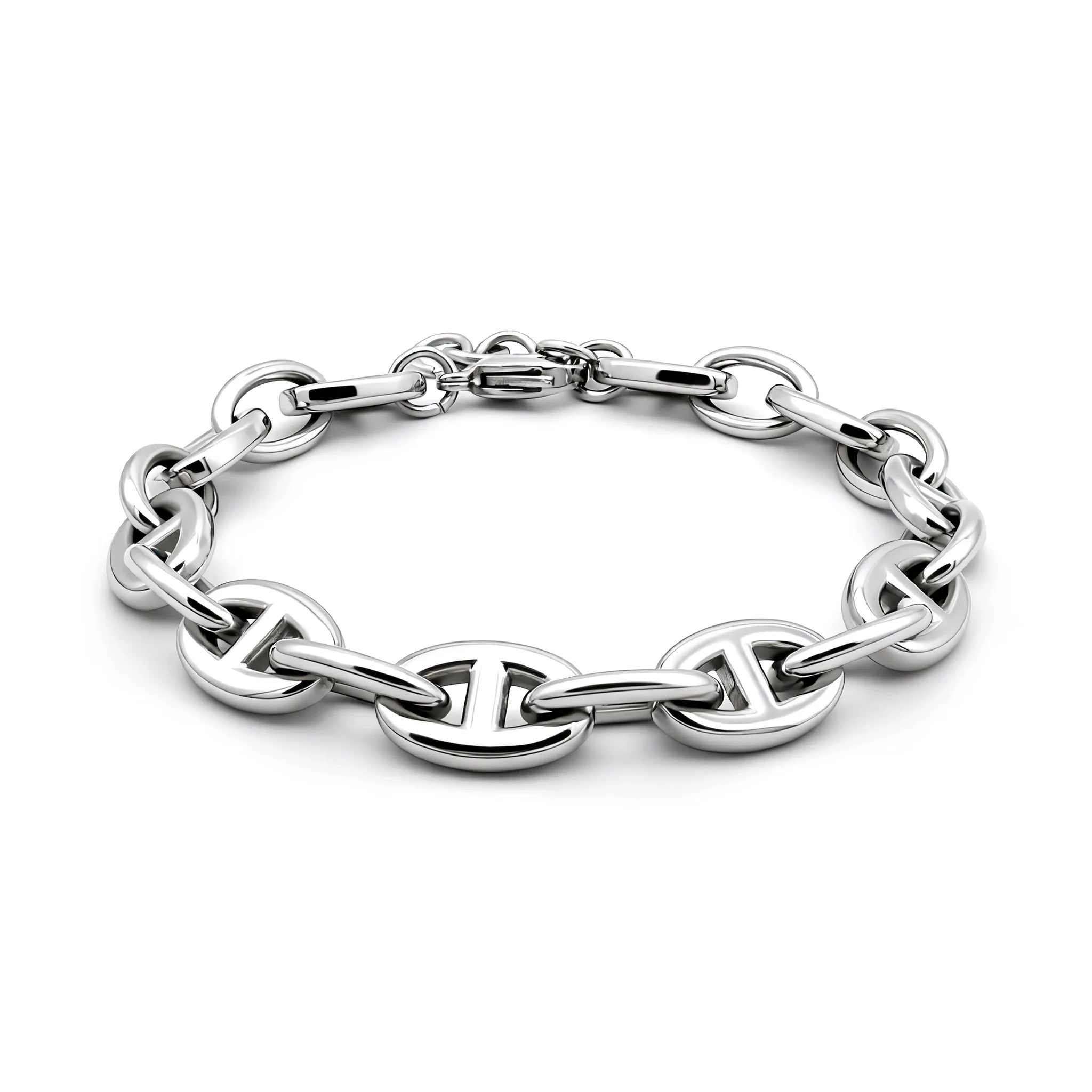 سلسلة سوار من الفولاذ المقاوم للصدأ للرجال 22 سم 316L مادة قابلة للتعديل مقاس إكسسوارات رجالية شعبية #2