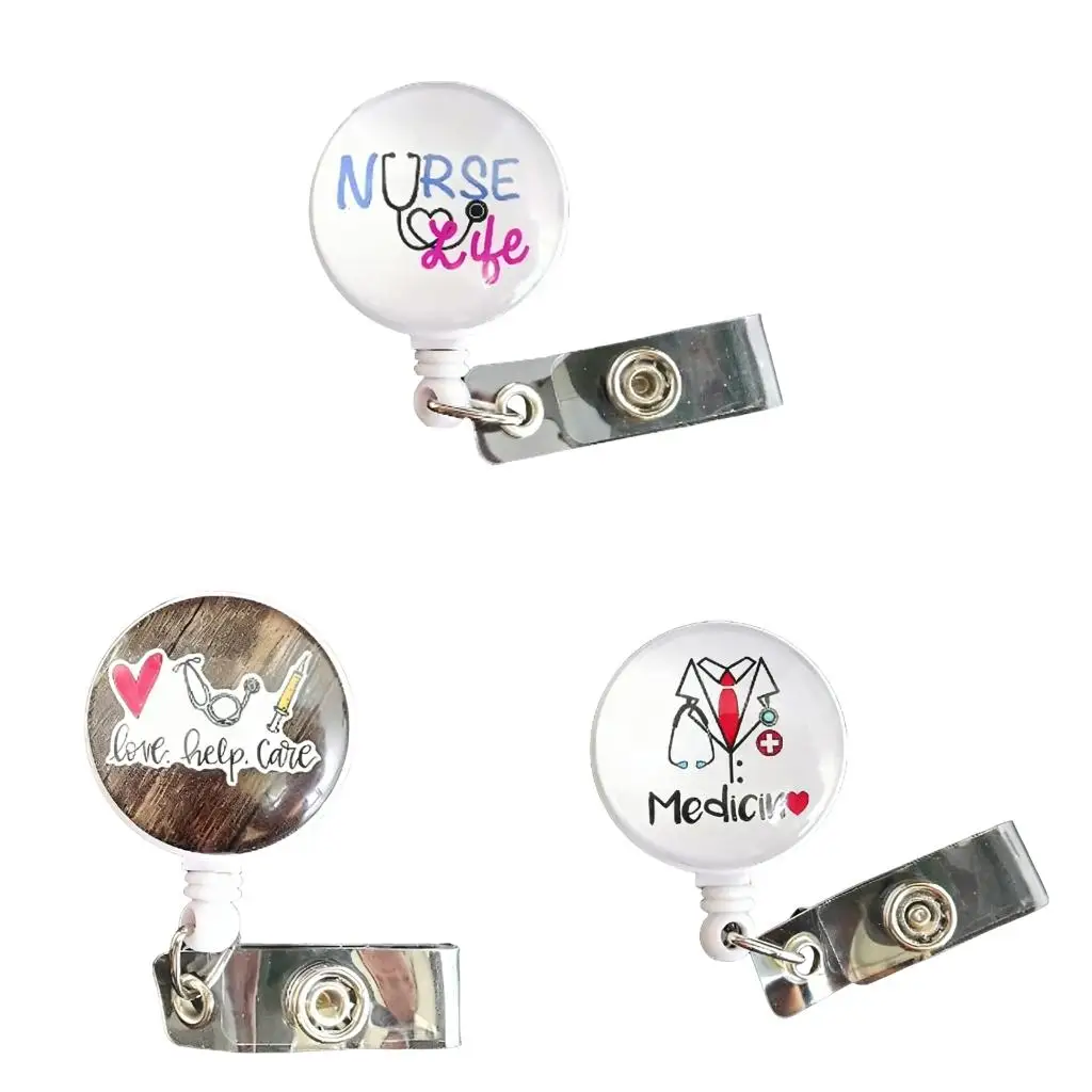 Vibrant Color Card Reels Clip With Hook, Elastic Retraction And Lightweight ABS Materials For Professional Use