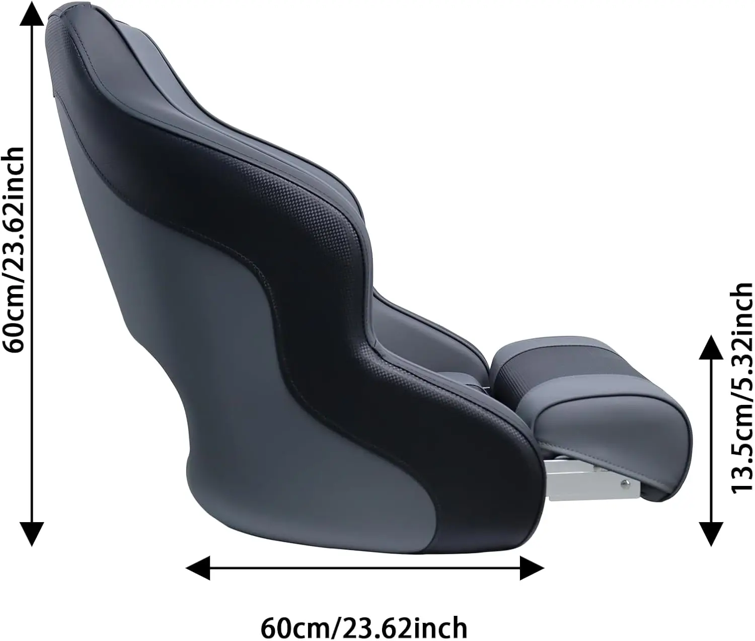 Boat Seat With Flip Up Bolster, Premium Boat Chair With Aluminum Hinges, High-Density Foam Padding, UV Resistant