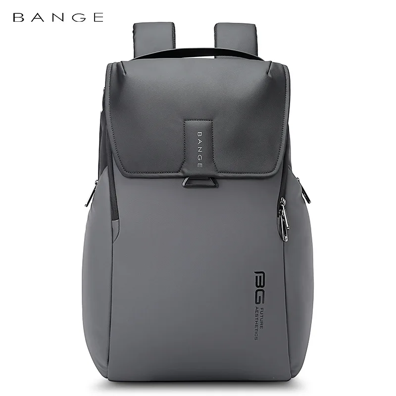 Mochila BANGE para hombre, mochila de viaje escolar impermeable a la moda, mochilas de negocios USB aptas para ordenador portátil de 15,6 pulgadas