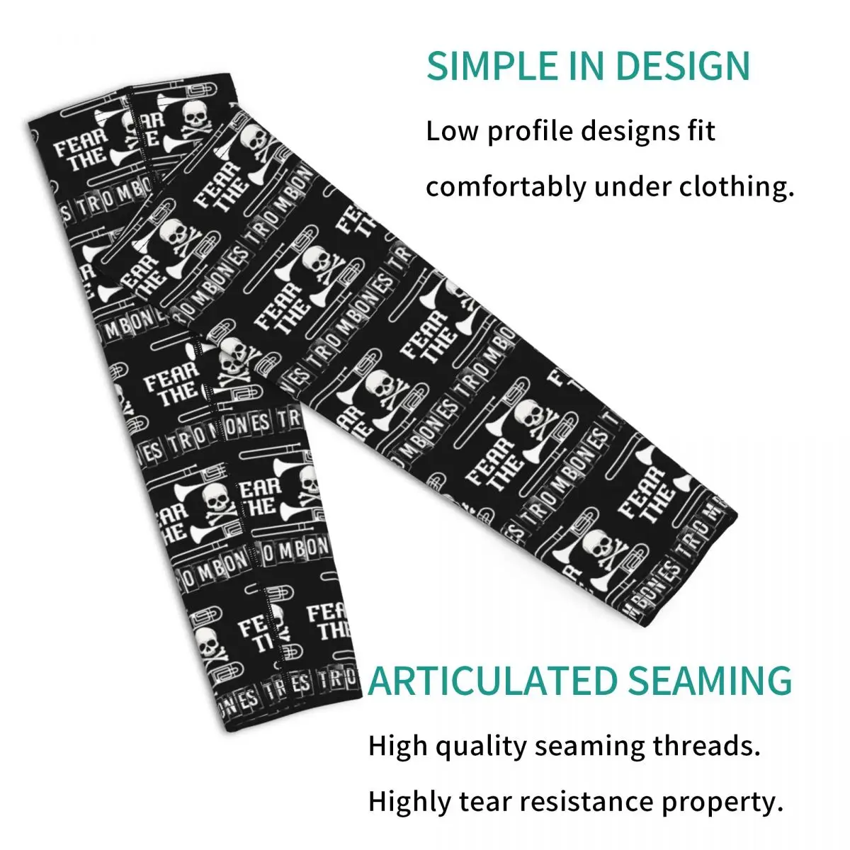 Fear The Pombones Рукава Рукава Мужчины Женщины Защита от солнца и ультрафиолета Татуировки Прикрытие Спорт Охлаждение Велоспорт