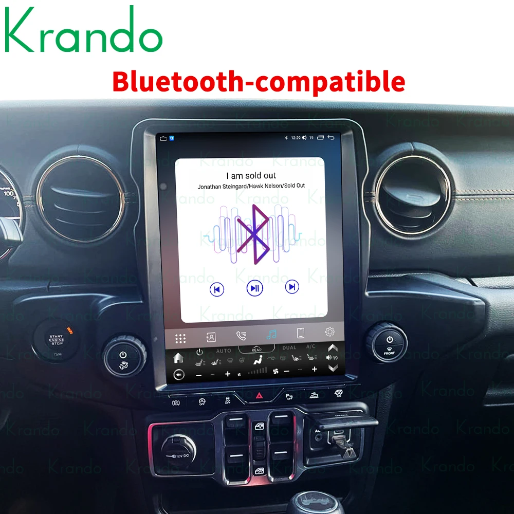 

Krando 12.1''Telsa Screen for Jeep Wrangler JL 2018-2021 Car radio Navigation GPS WIFI Carplay Android