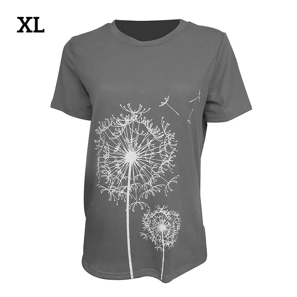 Damskie koszulki z krótkim rękawem, styl dmuchawca, oddychające t-shirty, uniwersalna odzież, modny dodatek, ciemnoszary, rozmiar L