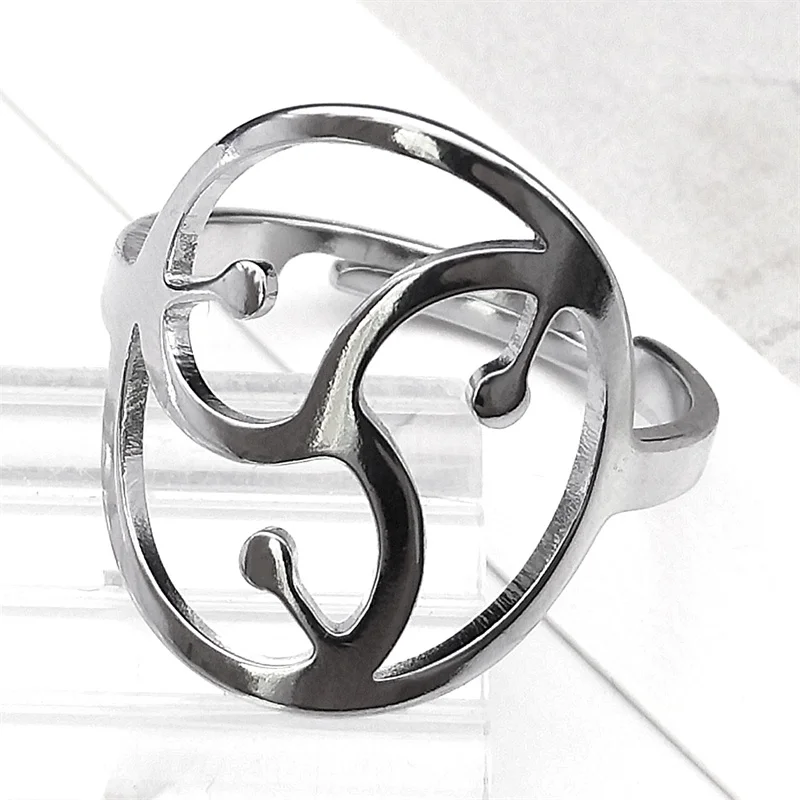 

Trendy BDSM Symbol Rings for Women Men Stainless Steel Silver Color Master and Slave Adjustable Ring Jewelry anillos R30S06