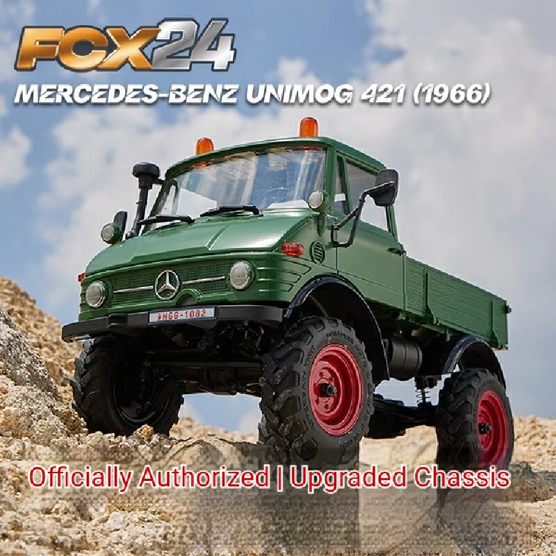 FMS 1/24 FCX24 Mercedes-Benz Unimog 421 1966 4WD Electric Off-Road Crawler Radio Controlled Scale Model Vehicle