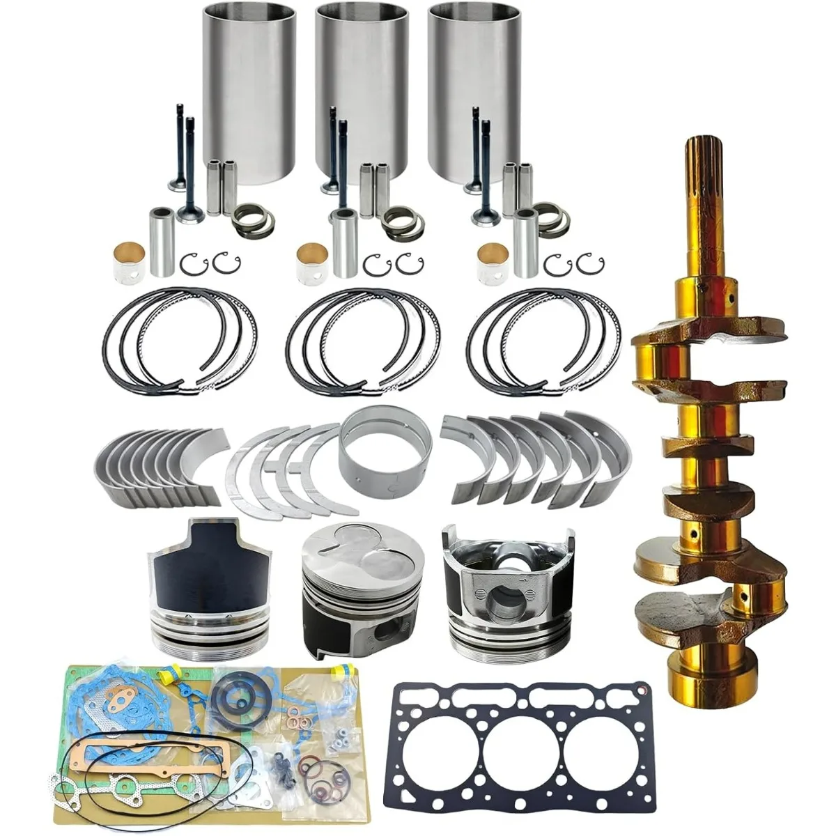 

Комплект для капитального ремонта D1105 + коленчатый вал для двигателя Kubota D1105 400HST-D трактор U25S экскаватор F2400 F2560E B1750D B1750E