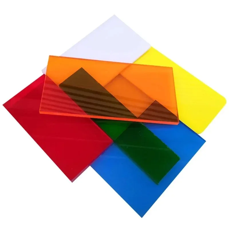 3-10mm Translucent Acrylic Sheet Colorful PMMA Plastic Board for DIY Creative Making Red Blue Orange Green Purple