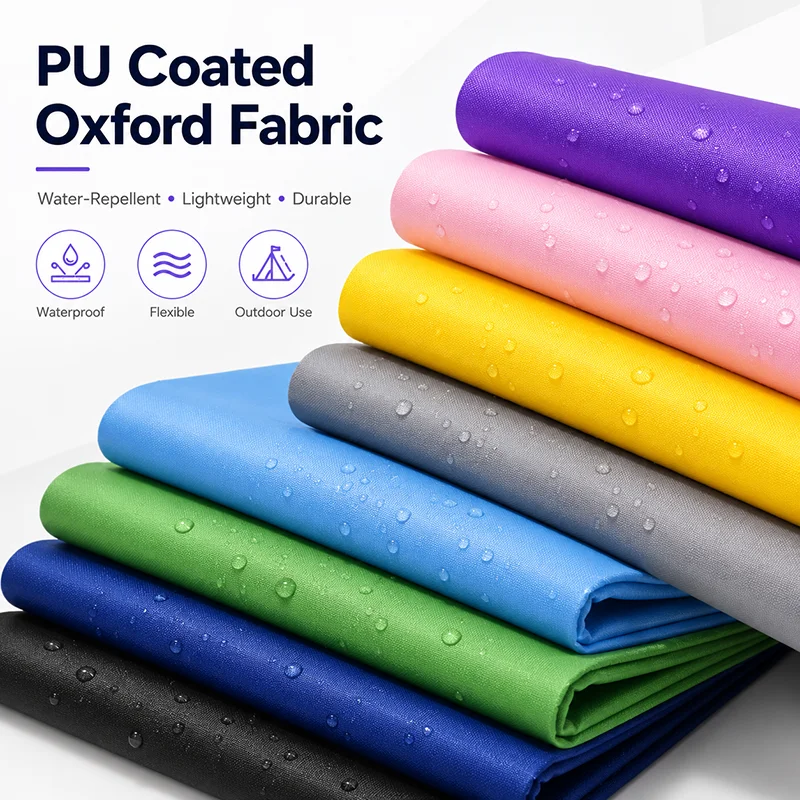 1Pc 100-500x150cm 210D PU Coated Waterproof Oxford Fabric for Tent Umbrella Sunshade Outdoor Sewing Cloth Material DIY Roll Set