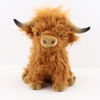 Hot 25cm Simulation Highland Cow Plush Stuffed Highland Cow Animal Doll  Plush Toy Room Decor Birthday Holiday Gift for Kids