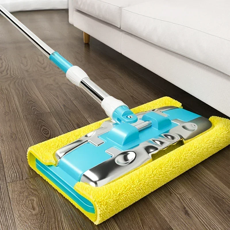 JOYBOS Wet Mops High Quality Clamp  Microfiber Cloth Wood Tiles Floor  360° Rotating Dust Flat Lazy  Large Steady