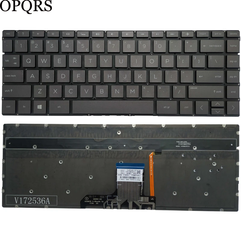 Imagem -06 - Prata Cinza Retroiluminado Teclado para Notebook hp Spectre 13-ac 13-ac000 13t-ac000 13-ac0xx 13-ac023dx 13-ac033dx 13-ac063dx us