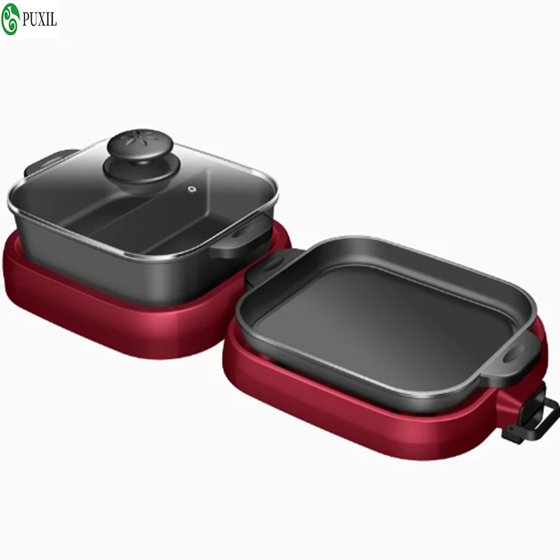 

Hotpot ElectricE Grilling Plate Portable Hot Pot BBQ Folding Barbecue Machine Olla Electrica Multifuncion