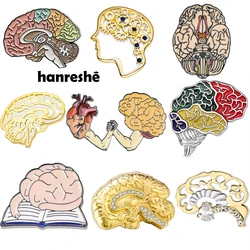 Hanreshe Enamel Barin Brooch Pin Medical Anatomy Brain Neurology Jewelry Lapel Backpack Badge Gifts for Doctor Nurse