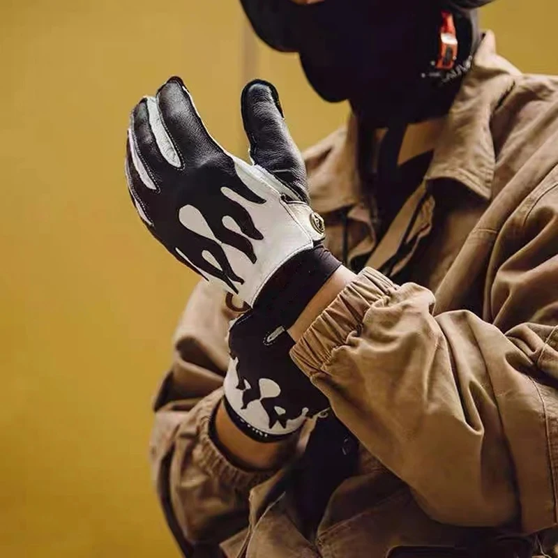 

Мужские зимние утепленные перчатки из оленьей кожи Flame Leather для езды на мотоцикле и вождения автомобиля