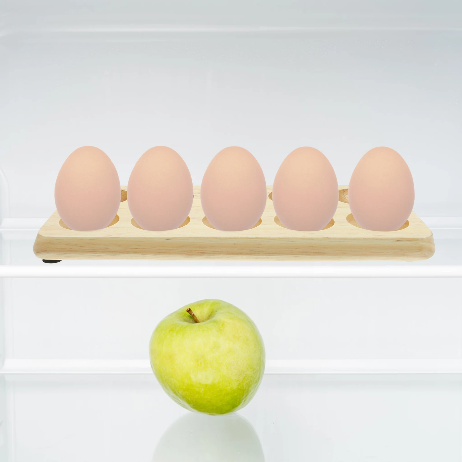 

10 Eggs Wooden Egg Tray Simple Style Storage Organizer for Fridge Home Decoration Wooden Egg Plate Storage Tray