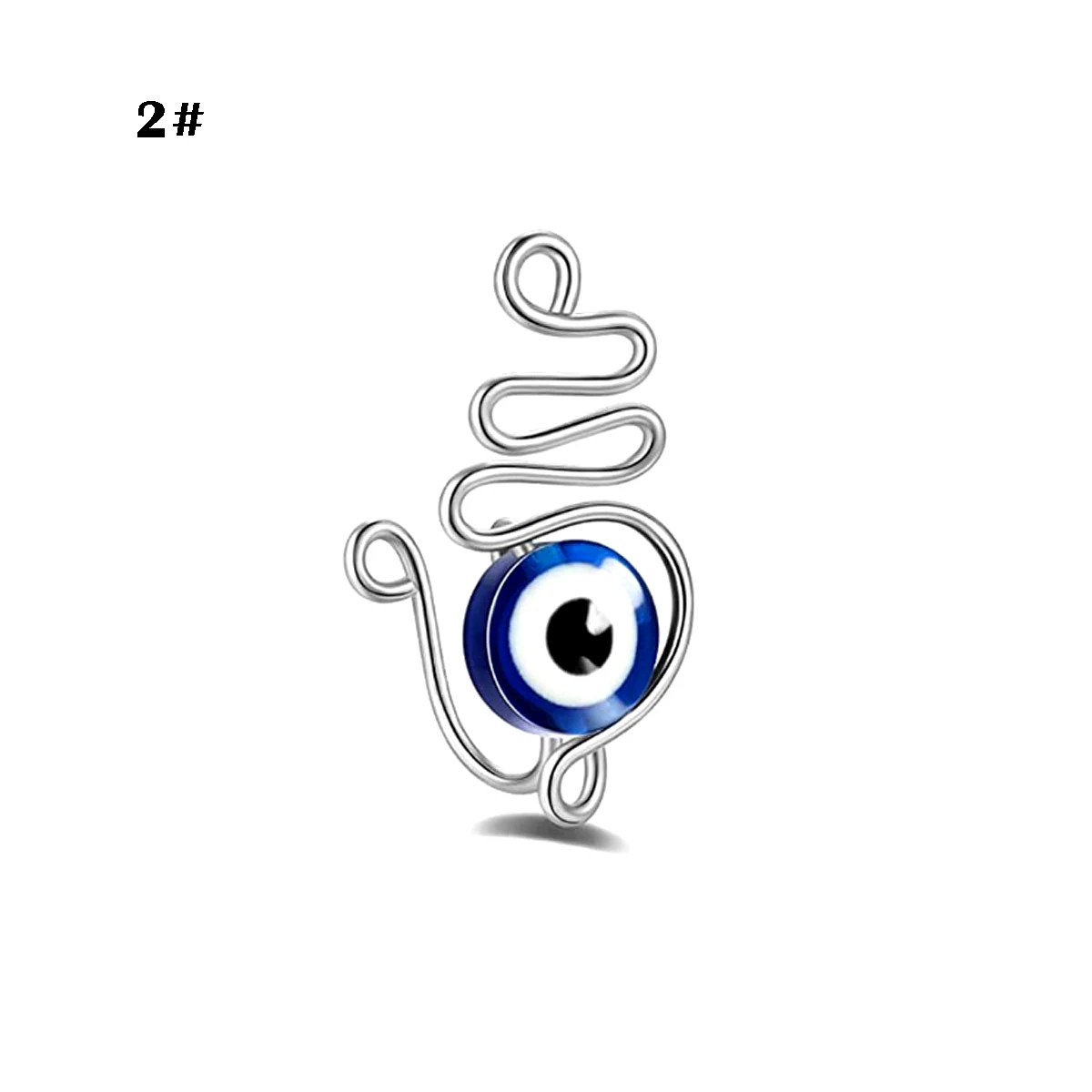 Nose ring copper inlaid zircon non perforated heart pendant fake human puncture jewelry