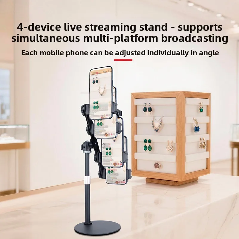 Live Streaming Station Multi-Angle Phone Mount for Food Photography Overhead Shooting Stand Sitting/Standing Broadcast Desk