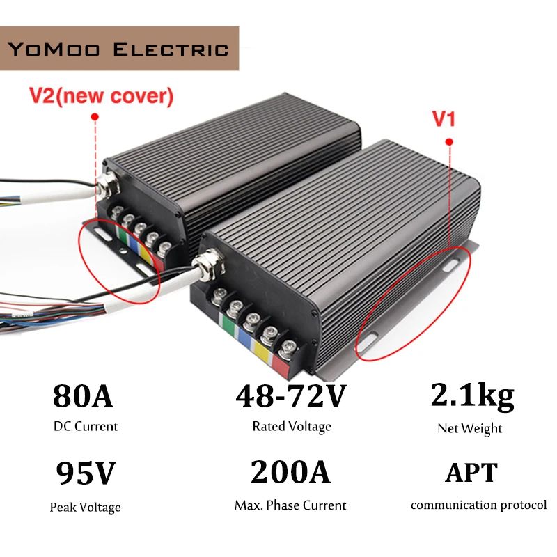 New Cover Sabvoton V2 SVMC7280-APT Protocol 2KW 48V-72V BLDC Brushless Motor Controller For Electric Scooter E-bike Accessories