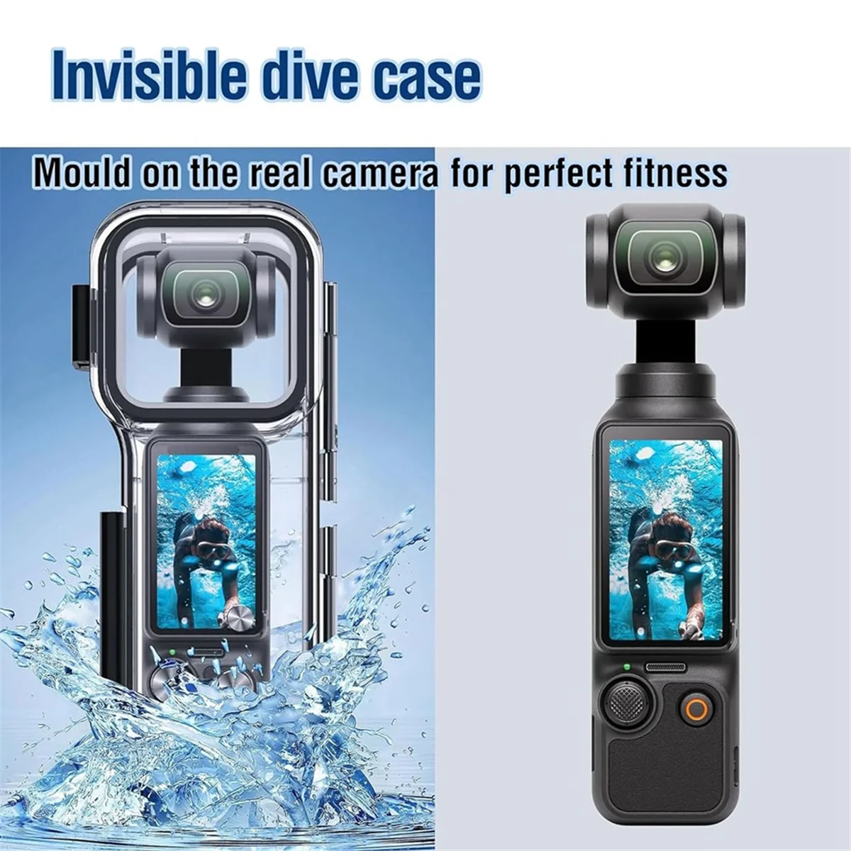 Dive Case for DJI OSMO Pocket 3 Action Camera, Diving Protective Housing Shell Cover ,45m Underwater Photography Parts