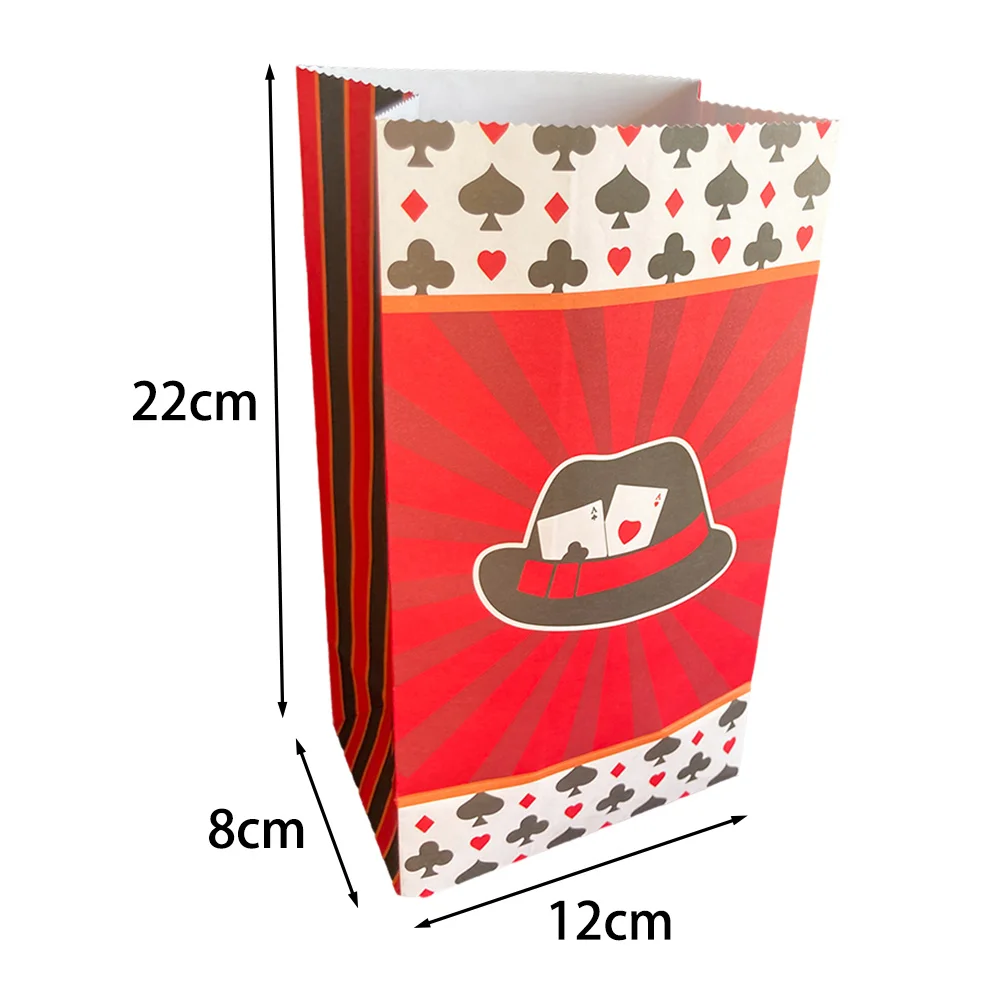 6 Pcs Casino Gift Bags Las Vegas Birthday Candy Bags Treat Paper Bag Casino Night Poker Events Carnival Party Supplies Favor