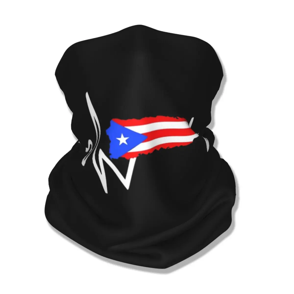 Puerto Rico Heartbeat Bandana Neck Gaiter Hispanic Heritage Month Boricua Pride Mask Scarf Multifunctional Face Mask Hiking