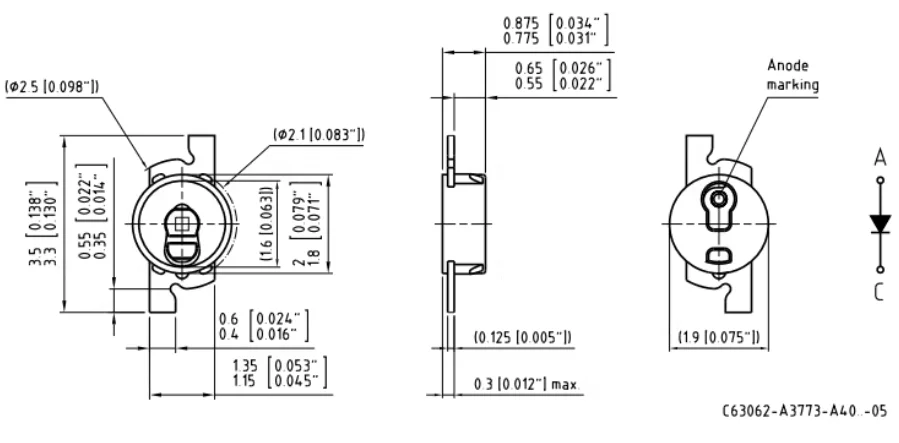 LS P47F-U1AA-1-1 PointLED Super Red Light, Red Light, Red Light, Backlight, Reverse Adhesive Packaging