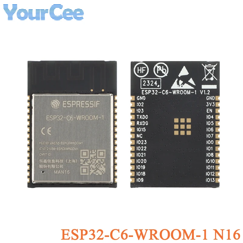 ESP32-C6-WROOM-1 N16 N8 N4 ESP32-C6-WROOM-1U ESP32-C6-MINI-1-H4 N4 2.4G Wi-Fi 6 Ble 5 Moduł bezprzewodowy Wi-Fi Zigbee 3.0 Thread SPI